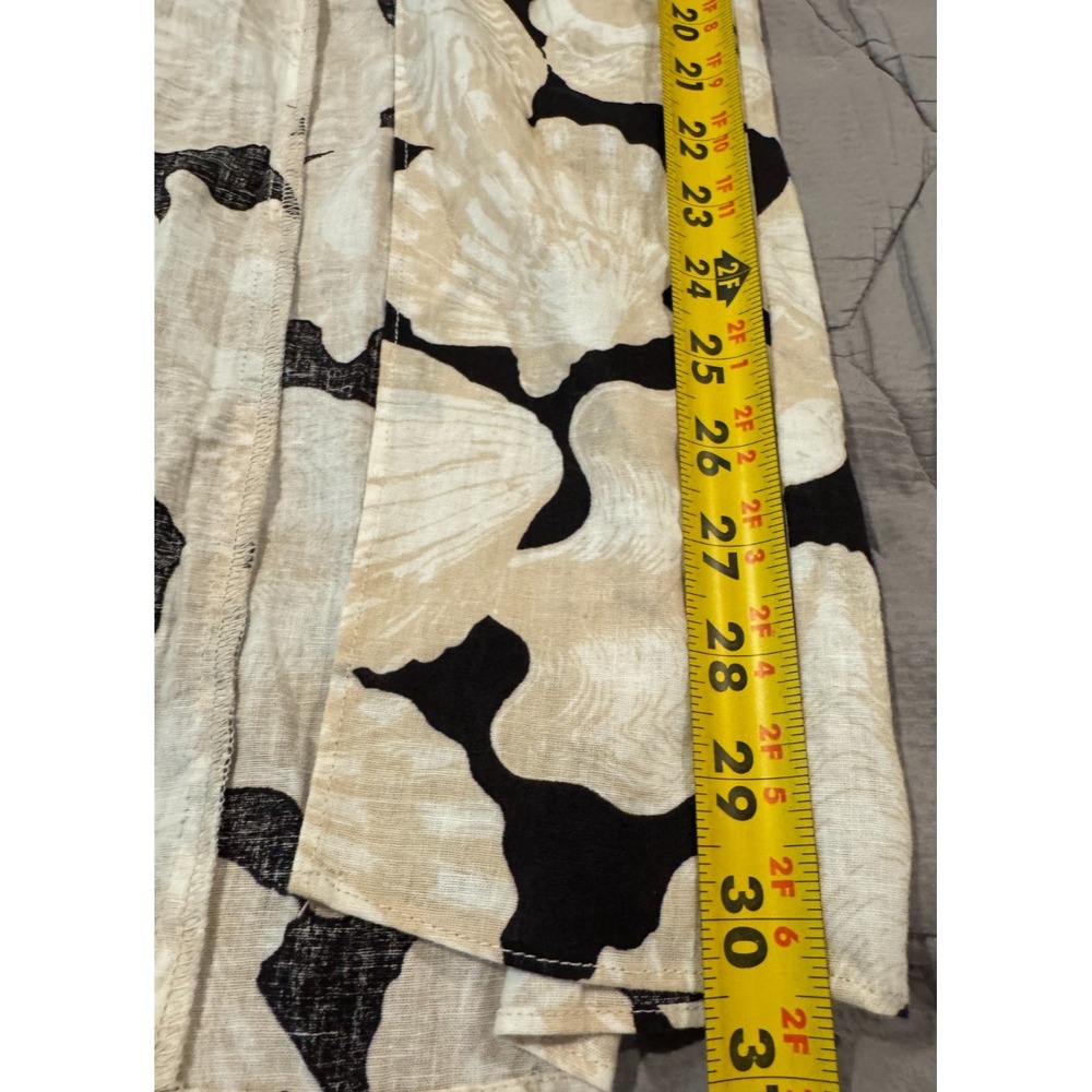 H&M Linen Blend Seashell 2 Piece Set S Top XS 4 Midi Skirt Tie Front Coastal - Picture 11 of 12